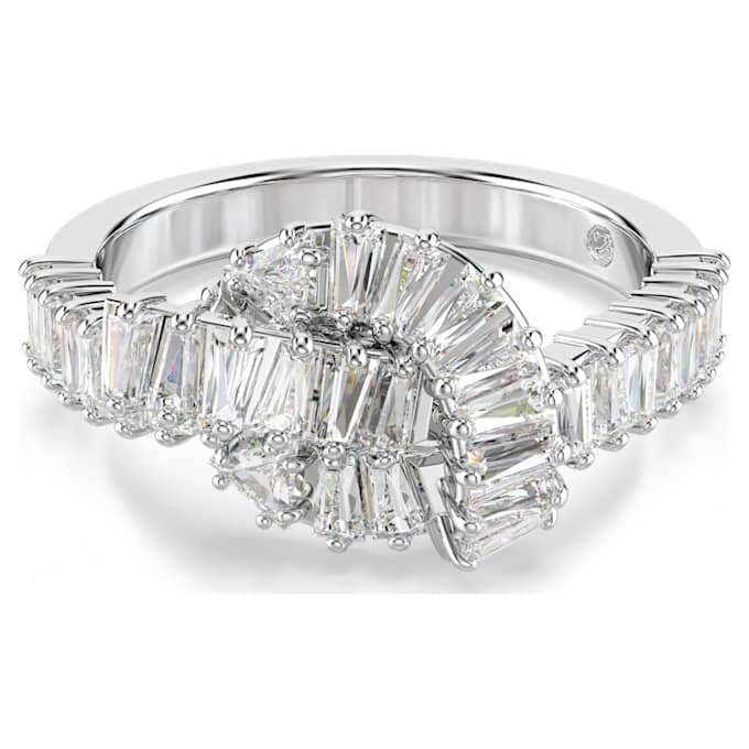 Matrix-ring med baguetteslibning, knude, hvid, rhodiumbelagt Matrix-ring med baguetteslibning, knude, hvid, rhodiumbelagt
