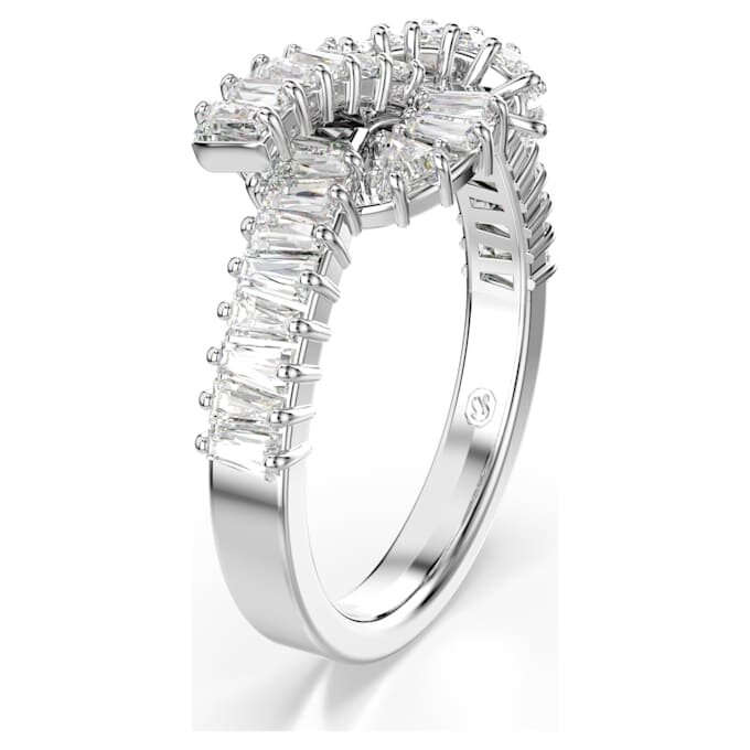 Matrix-ring med baguetteslibning, knude, hvid, rhodiumbelagt Matrix-ring med baguetteslibning, knude, hvid, rhodiumbelagt