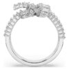 Matrix-ring med baguetteslibning, knude, hvid, rhodiumbelagt Matrix-ring med baguetteslibning, knude, hvid, rhodiumbelagt