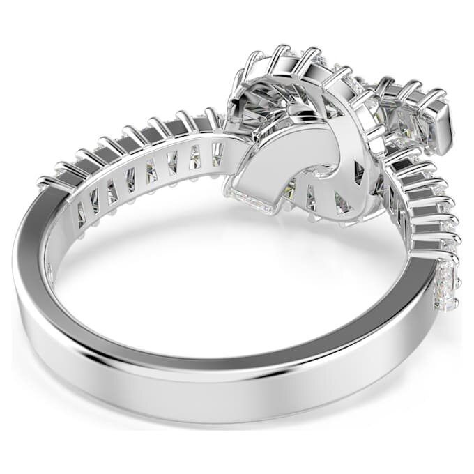 Matrix-ring med baguetteslibning, knude, hvid, rhodiumbelagt Matrix-ring med baguetteslibning, knude, hvid, rhodiumbelagt