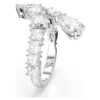Matrix-ring med blandede slibninger, hvid, rhodineret