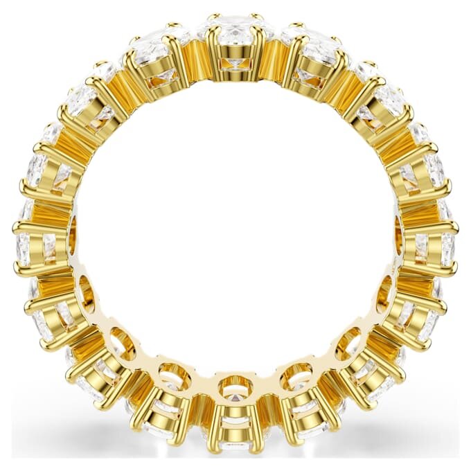 Matrix-ring med oval slibning, hvid, forgyldt Matrix-ring med oval slibning, hvid, forgyldt