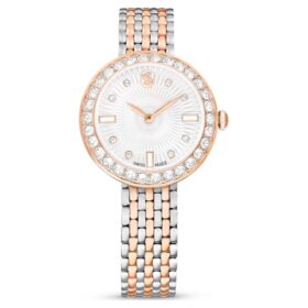 Matrix Tennis 7-Link ur, Swiss Made, metalarmbånd, rosaguldfarvet, blandet metalfinish