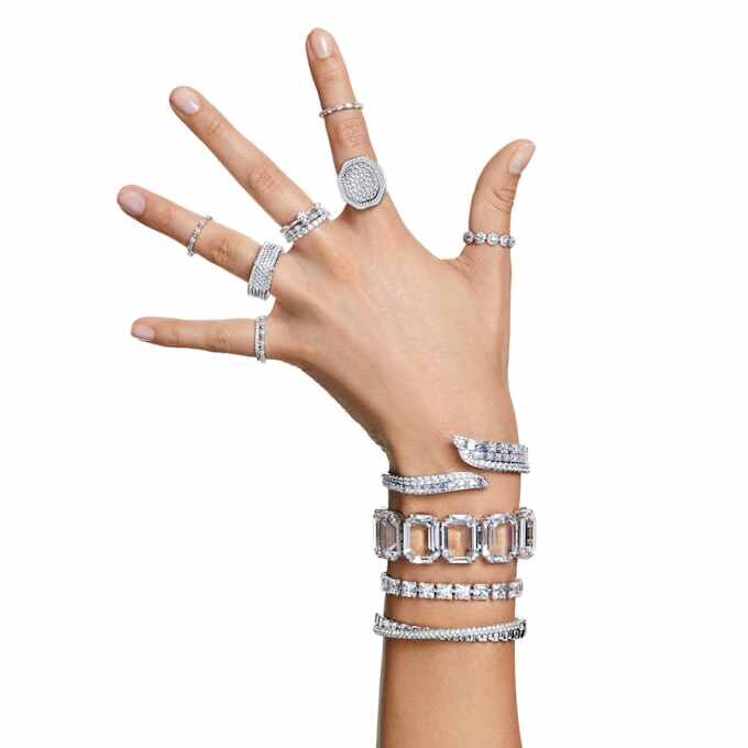 Una Angelic-ring, rundslibet, hvid, rhodiumbelagt Una Angelic-ring, rundslibet, hvid, rhodiumbelagt