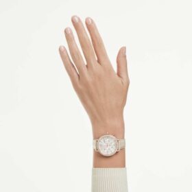 Matrix Tennis Chrono-ur, Swiss Made, læderrem, beige, rosaguld-farvet finish