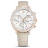 Matrix Tennis Chrono-ur, Swiss Made, læderrem, beige, rosaguld-farvet finish Matrix Tennis Chrono-ur, Swiss Made, læderrem, beige, rosaguld-farvet finish