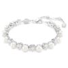 Matrix Tennisarmbånd Crystal Pearl, rundslibede, hvide, rhodiumbelagte Matrix Tennisarmbånd Crystal Pearl, rundslibede, hvide, rhodiumbelagte