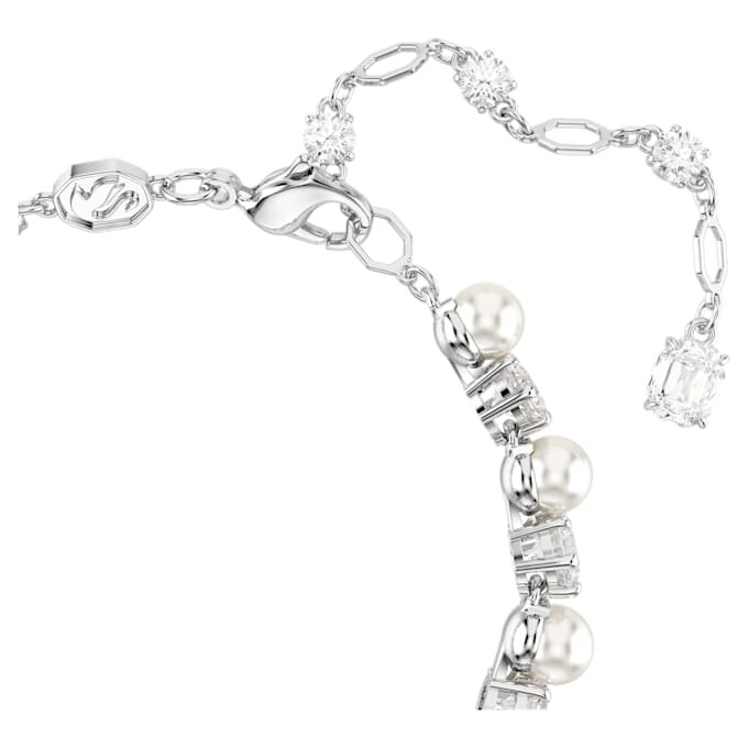 Matrix Tennisarmbånd Crystal Pearl, rundslibede, hvide, rhodiumbelagte Matrix Tennisarmbånd Crystal Pearl, rundslibede, hvide, rhodiumbelagte