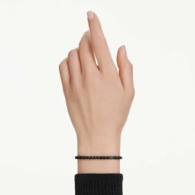 Matrix tennisarmbånd med runde sten, sort, rutheniumbelagt Matrix tennisarmbånd med runde sten, sort, rutheniumbelagt