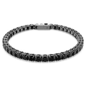 Matrix tennisarmbånd med runde sten, sort, rutheniumbelagt Matrix tennisarmbånd med runde sten, sort, rutheniumbelagt