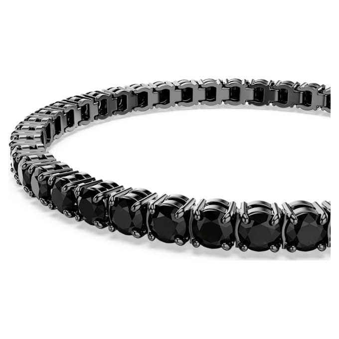 Matrix tennisarmbånd med runde sten, sort, rutheniumbelagt Matrix tennisarmbånd med runde sten, sort, rutheniumbelagt