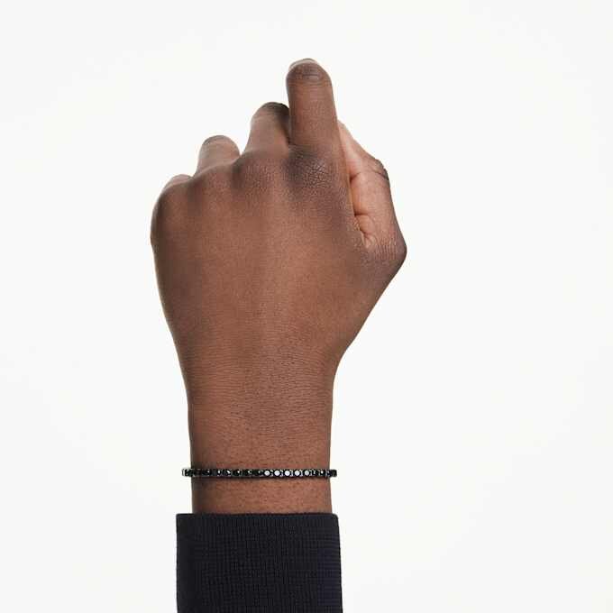 Matrix tennisarmbånd med runde sten, sort, rutheniumbelagt Matrix tennisarmbånd med runde sten, sort, rutheniumbelagt