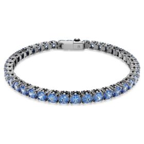 Matrix tennisarmbånd, rundslibet, blå, rutheniumbelagt Matrix tennisarmbånd, rundslibet, blå, rutheniumbelagt