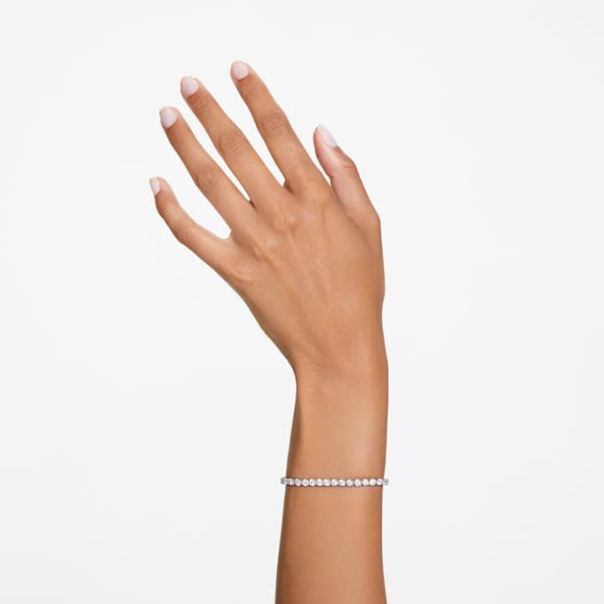 Matrix Tennisarmbånd, rundslibet, hvid, rhodiumbelagt Matrix Tennisarmbånd, rundslibet, hvid, rhodiumbelagt