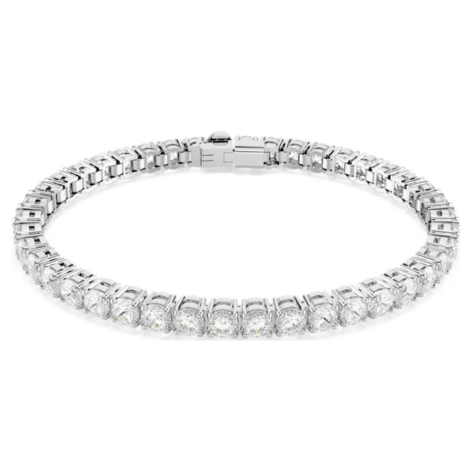 Matrix Tennisarmbånd, rundslibet, hvid, rhodiumbelagt Matrix Tennisarmbånd, rundslibet, hvid, rhodiumbelagt