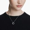 Matrix-vedhæng med krystalperle, rundslibet, hvid, rhodineret Matrix-vedhæng med krystalperle, rundslibet, hvid, rhodineret