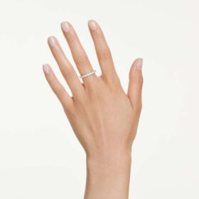 Matrix Vittore Band-ring, rundslibet, hvid, forgyldt