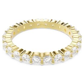Matrix Vittore Band-ring, rundslibet, hvid, forgyldt