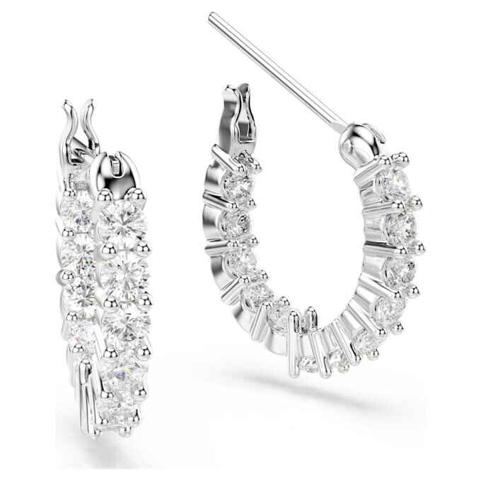 Matrix Vittore hoopøreringe, rundslibede, hvide, rhodinerede Matrix Vittore hoopøreringe, rundslibede, hvide, rhodinerede