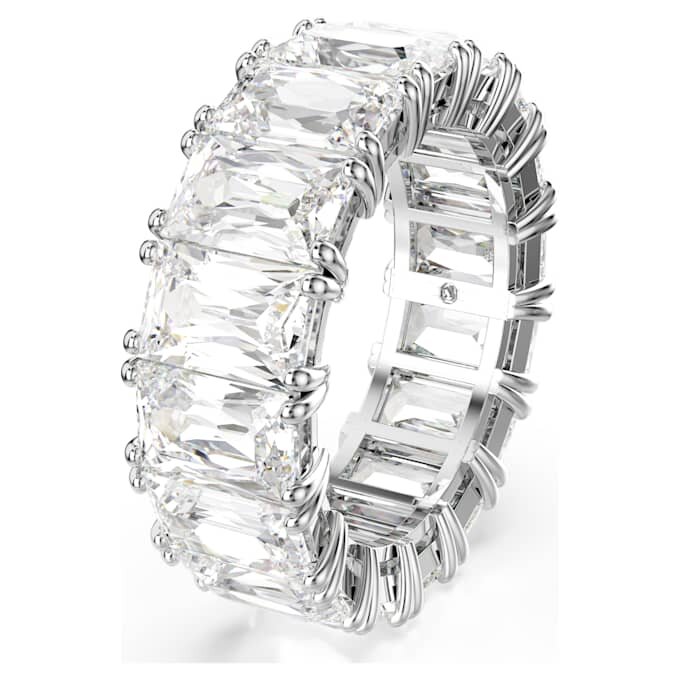 Matrix Vittore-ring med baguetteslibning, hvid, rhodineret Matrix Vittore-ring med baguetteslibning, hvid, rhodineret