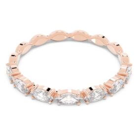 Matrix Vittore-ring med marquise-slibning, hvid, rosaguldbelagt
