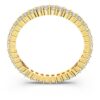 Matrix Vittore-ring, rundslibet, hvid, guldfarvet finish