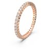 Matrix Vittore-ring, rundslibet, hvid, rosaguldbelagt