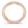 Matrix Vittore-ring, rundslibet, hvid, rosaguldbelagt