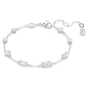 Mesmera-armbånd med blandede slibninger, spredt design, hvidt, rhodiumbelagt Mesmera-armbånd med blandede slibninger, spredt design, hvidt, rhodiumbelagt