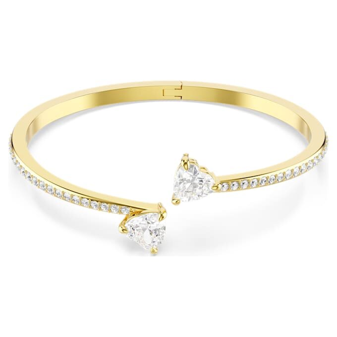 Mesmera armring med hjerte, hvid, forgyldt Mesmera armring med hjerte, hvid, forgyldt