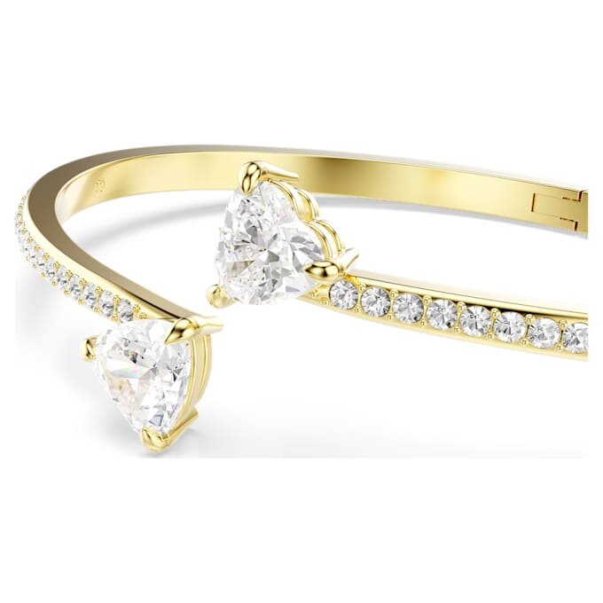 Mesmera armring med hjerte, hvid, forgyldt Mesmera armring med hjerte, hvid, forgyldt