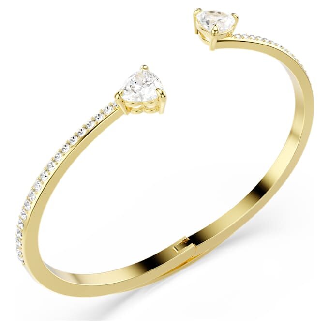 Mesmera armring med hjerte, hvid, forgyldt Mesmera armring med hjerte, hvid, forgyldt