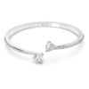 Mesmera armring med hjerte, hvid, rhodiumbelagt Mesmera armring med hjerte, hvid, rhodiumbelagt