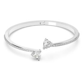Mesmera armring med hjerte, hvid, rhodiumbelagt Mesmera armring med hjerte, hvid, rhodiumbelagt