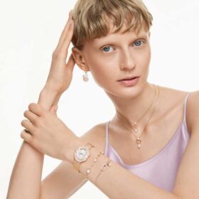 Constella-armbånd med krystalperle, rundslibet, hvid, rosaguldbelagt Constella-armbånd med krystalperle, rundslibet, hvid, rosaguldbelagt