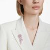 Millenia-broche med ottekantet slibning, lilla, forgyldt