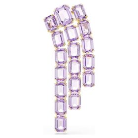 Millenia-broche med ottekantet slibning, lilla, forgyldt
