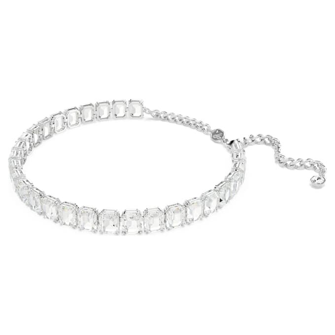 Millenia-choker med ottekantet slibning, hvid, rhodineret Millenia-choker med ottekantet slibning, hvid, rhodineret
