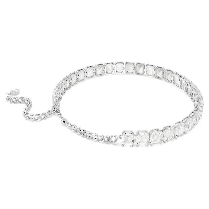 Millenia-choker med ottekantet slibning, hvid, rhodineret Millenia-choker med ottekantet slibning, hvid, rhodineret