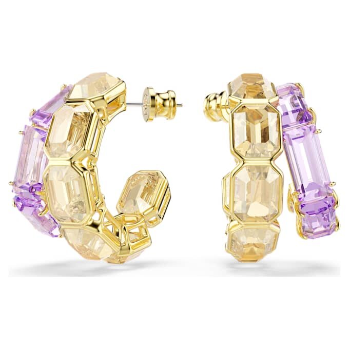 Millenia hoop-øreringe med blandede slibninger, flerfarvede, guldbelagte Millenia hoop-øreringe med blandede slibninger, flerfarvede, guldbelagte