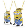 Minions James og Henry-sæt med pavé, flerfarvet, forgyldt