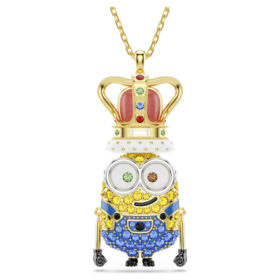 Minions King Bob-vedhæng med pavé, flerfarvet, forgyldt Minions King Bob-vedhæng med pavé, flerfarvet, forgyldt