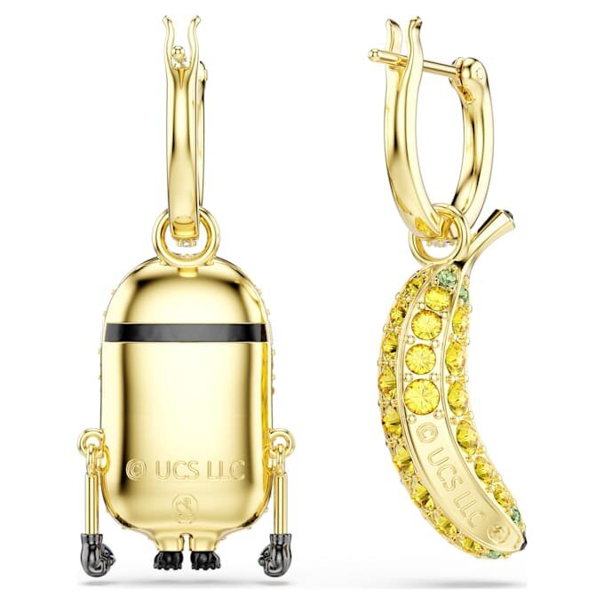 Minions Stuart og Banana øreringe med pavé, mini, flerfarvede, forgyldt Minions Stuart og Banana øreringe med pavé, mini, flerfarvede, forgyldt