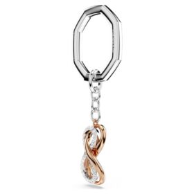Nøglering Infinity, hvid, blandet metalfinish