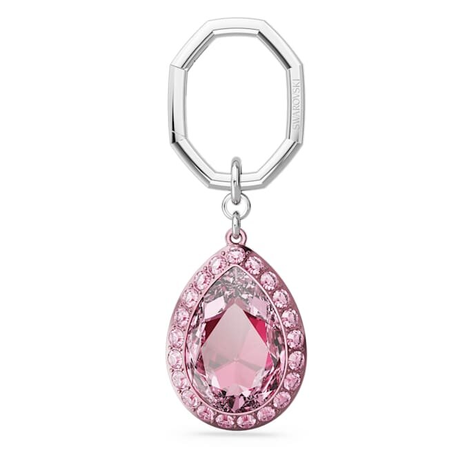 Nøglering med pæreformet sten, lyserød Nøglering med pæreformet sten, lyserød