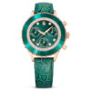 Octea Chrono-ure, fremstillet i Schweiz, læderrem, grøn, rosaguld-farvet finish Octea Chrono-ure, fremstillet i Schweiz, læderrem, grøn, rosaguld-farvet finish