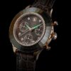 Octea Chrono-ure, Swiss Made, læderrem, grå, rosaguld-farvet finish