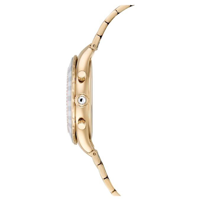 Octea Chrono-ure, Swiss Made, metalarmbånd, guldfarvet, champagneguldfarvet finish Octea Chrono-ure, Swiss Made, metalarmbånd, guldfarvet, champagneguldfarvet finish