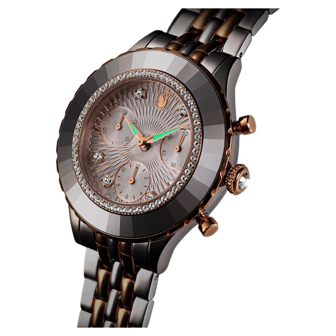 Octea Chrono-ure, Swiss Made, metalarmbånd, rosaguldfarvet, blandet metalfinish Octea Chrono-ure, Swiss Made, metalarmbånd, rosaguldfarvet, blandet metalfinish