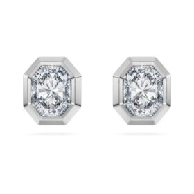 Oktagon-øreringe med laboratoriefremstillede diamanter, 1,0 ct i alt, oktagonform, 14K hvidguld